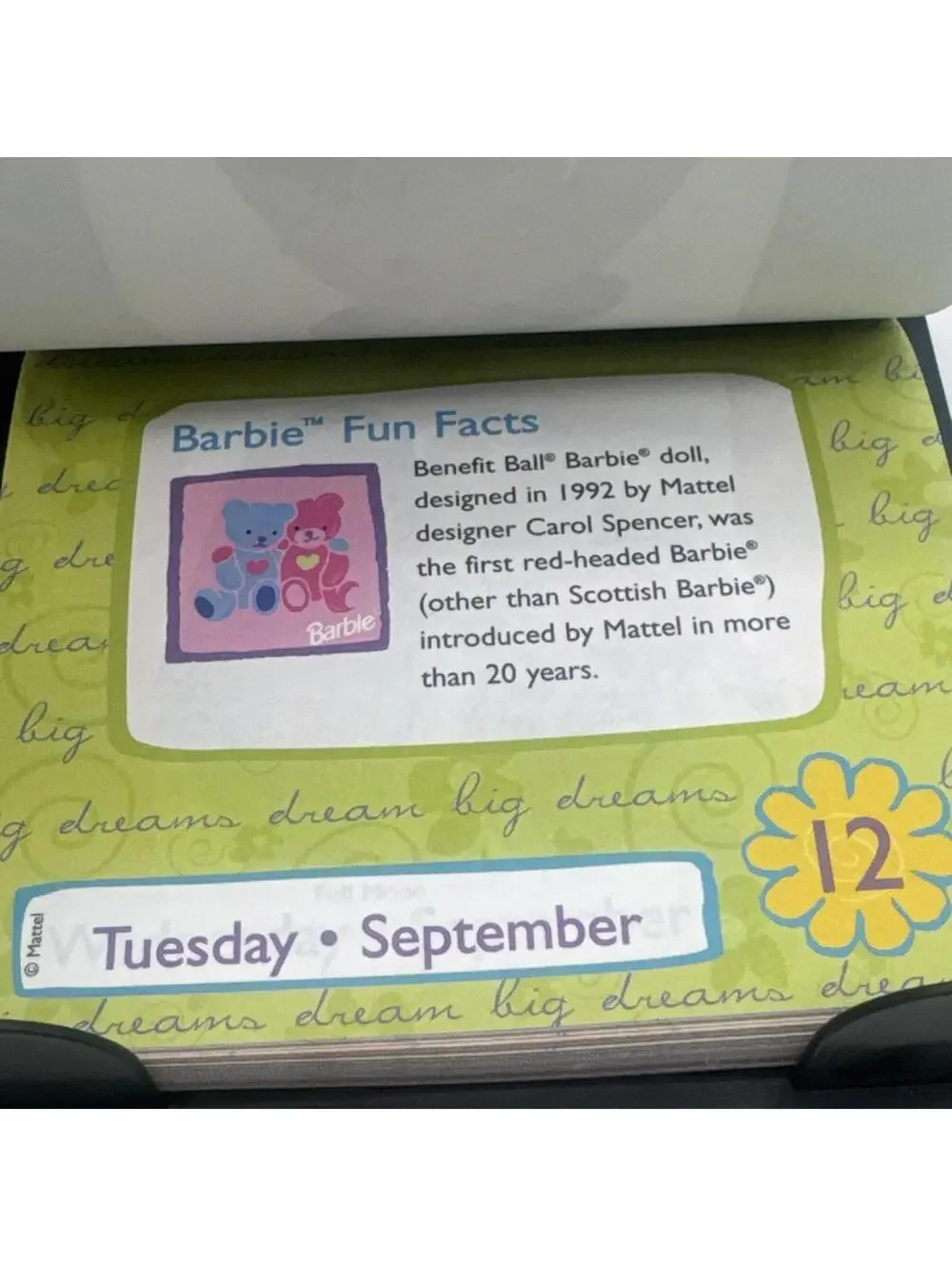 Rare Vintage 2000 Y2K Barbie Year In A Box Desk Calendar W/Fun Things To Do New